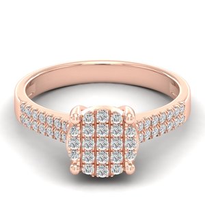 Bagues de promesse de mariage REYES Manufacturer en argent sterling 925, certifiées GRA, en moissanite, pour femmes, plaquées or rose, bijoux fins - Product Image 1