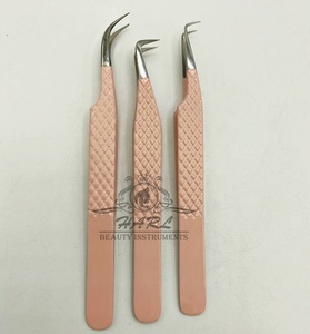 Nude Skinny 90 Volumen y aislamiento Juego de pinzas para pestañas de acero inoxidable Puntas de fibra de extensión de pestañas - Product Image 4