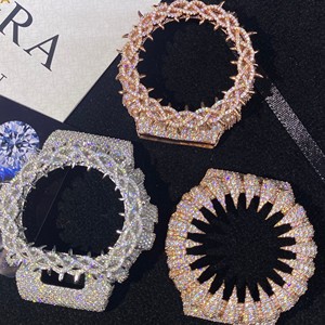 Polarion Crown DW6900 Custom <b>Watch</b> Iced Out Metal <b>Case</b> Solid Steel Premium Designer Upgrade Kit for Men - Product Image 4