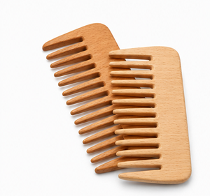 Natural Wooden Eco-Friendly Wide Tooth Handmade Anti-Static Detangling Hair Comb for Curly Thick Hair and Salon Use - Product Image 2
