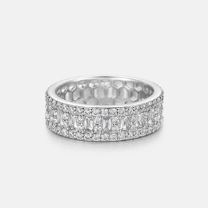 แหวนฮิปฮอปหรูหราสลักลายตามสั่ง ประดับเพชรโมอิสซาไนต์แบบฝังหนามเตย ดีไซน์เงางาม สำหรับผู้ชายและผู้หญิง เหมาะสำหรับวันครบรอบ - Product Image 3