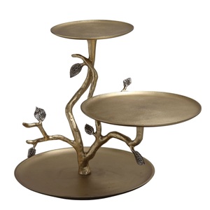 Soporte de Metal para Pastel con Diseño de Árbol de Granada Plateado de Lujo, Bandeja de Servicio de Aluminio Negra, Pedestal Decorativo para Postres para Bodas y Decoración del Hogar - Product Image 4