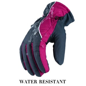 Gants de ski imperméables en PU bleu marine et magenta, gants d'hiver pour snowboard, doigts entiers, poignet élastique, gants de neige imperméables - Product Image 1