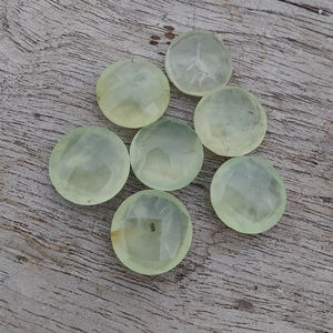 Pierre précieuse naturelle de Prehnite ronde taille briolette, pierre calibrée à taille damier pour la fabrication de bijoux, toutes tailles, vente en gros - Product Image 6