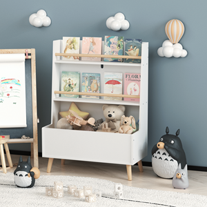 Scaffale bianco per bambini con libro e portariviste giocattolo organizzatore di libri Organizer - Product Image 6