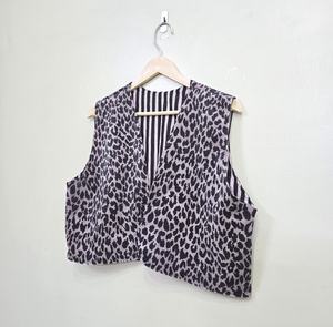 Grey Floral Cotton Breathable Quilted Vest <b>Coat</b> Sleeveless Vintage Inspired Outerwear for Women Short Jacket - Product Image 6