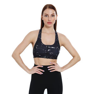 Sujetador Deportivo Transpirable de Alta Sujeción para Mujer, con Cierre de Cremallera Frontal y Logotipo Personalizado, para Yoga y Fitness - Product Image 1