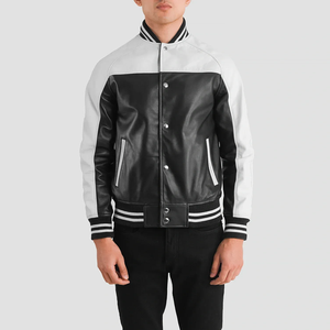 <b>Men's</b> Red Black PU <b>Leather</b> Bomber <b>Jacket</b> Moto Style Stand Collar Button Closure Autumn Wear - Product Image 6