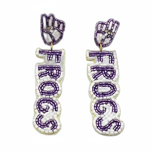 Vente en gros de Trick Treat Boucles d'oreilles pendantes à message perlées en feutre Boucles d'oreilles pendantes à la mode pour les fêtes d'Halloween saisonnières - Product Image 6