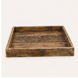 Wholesale Handcrafted <b>Reclaimed</b> Wood Serving Tray With Cut-out Handles Rustic Decorative Ottoman Tray For Coffee Tableware - Product Image 5