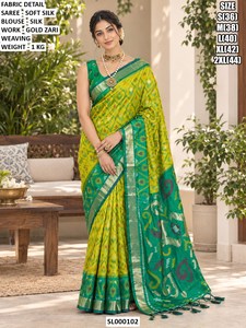 <b>Purple</b> Blue Soft Silk <b>Saree</b> With Gold Zari Work Traditional Wedding Wear For Women Regular Fit Floor Length SL000102 - Product Image 3