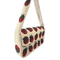 Sac à main de soirée de luxe fait main pour femme, à bandoulière unique, orné de perles géométriques, style créateur, pour l'automne, taille personnalisée, avec anneau