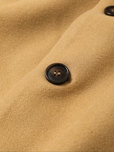 Manteau en laine pour homme à simple boutonnage, revers cranté, long, épais, coupe ajustée, noir, style trench, manches classiques, en tissu tissé - Product Image 5