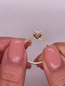 East West 1.51CT Oval Cut Diamond Solitaire Ring <b>For</b> Women's Lab Grown 9K Solid Gold Fine Jewelry Engagement Proposal <b>Gift</b> <b>Her</b> - Product Image 3