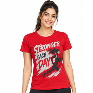 <b>Womens</b> Workout T <b>Shirts</b> 100% Cotton Custom Gym Fitness Tops Wholesale OEM ODM Private Label Sportswear Wholesale Supplier Vendor - Product Image 3