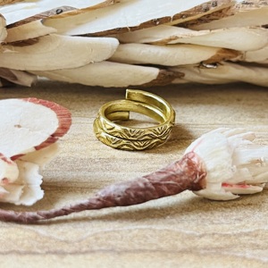 Modern Style Brass Rings Boho <b>Wrap</b> Band Tribal Brass Jewelry Women 18k Gold Plated Floral Leaf Ring For Wholesale/OEM/ODM - Product Image 1