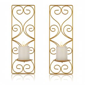 Juego de 2 candelabros de pared de hierro de estilo clásico, candelabros colgantes para decoración del hogar, comedor y bodas - Product Image 4