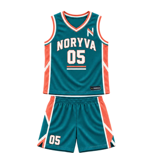 Ensemble d'uniformes de basketball personnalisés pour hommes, bleu ciel et blanc, maillot sans manches à col en V et short avec empiècements latéraux, nom et numéro de l'équipe, kits en gros - Product Image 3