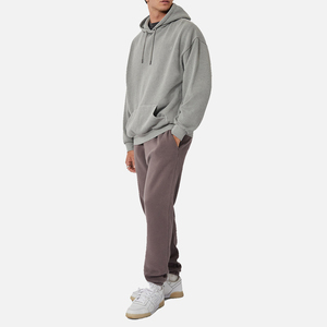 Wholesale 2025 Anti-Shrink 100% Cotton Hoodie for Men Yellow Oversized Winter Clothing <b>Thick</b> Embroidered Print Solid Pattern - Product Image 2