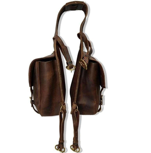 Sacoche de selle en cuir pour cheval avec quincaillerie en laiton et sangles réglables - Product Image 4