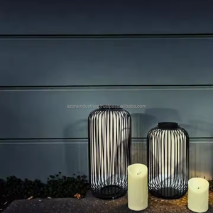 Soporte de farol de vela con cable de Metal de diseño moderno para interiores y exteriores, vajilla decorativa de pared para Hotel, temporada festiva, decoración del hogar - Product Image 6