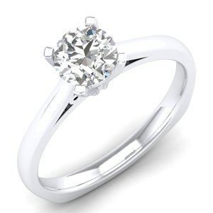 Bagues de fiançailles REYES en argent sterling 925, moissanite de laboratoire taille ronde 0,75 carat, bague à pierre unique, bijoux pour mariages et fêtes - Product Image 5