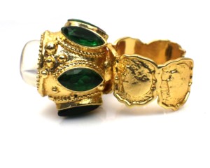 Indian Traditional Luxury Engagement <b>Ring</b> for Unisex 18K Gold Plated <b>Adjustable</b> Bollywood Style Ethnic Jewelry - Product Image 4