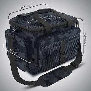 Bolsa de Pesca de Nailon Impermeable con Camuflaje, Personalizada OEM, 10L, con Múltiples Bolsillos, Porta Cañas, Correa de Hombro con Anillo en D, Venta al Por Mayor - Product Image 2
