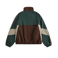 Veste de survêtement homme color block à col montant et fermeture éclair intégrale, coupe-vent vintage, logo personnalisé, légère, pour le sport et les activités de plein air