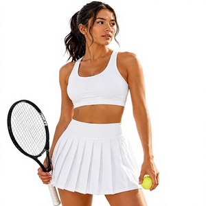 Jupe de tennis plissée personnalisée de haute qualité avec logo, taille haute, respirante, 100 % polyester, pour femme, vente en gros, jupe de golf - Product Image 1
