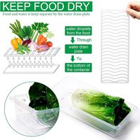 Organisateur de réfrigérateur multi-niveaux en plastique PP, boîte de rangement alimentaire avec plateau d'égouttage pour légumes et fruits, hermétique, anti-fuite, grande capacité, à couvercle rabattable