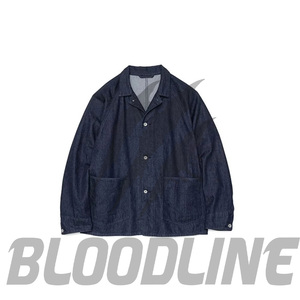 Chaqueta Vaquera BLOODLINE Tipo Blouson, Manga Larga, Cuello Camisero, Cierre de un Botón, Color Azul Lavado, Invierno, Algodón Ecológico - Product Image 3
