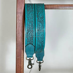 Nouvelle Sangle de Remplacement pour Sac à Main en Cuir Véritable Turquoise de Qualité Supérieure, Faite à la Main, Robuste et Durable, avec Fermoir en Laiton Antique - Product Image 3