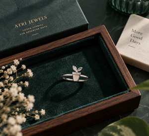 Anillo de Plata de Ley 925 con Diseño de Maceta, Bañado en Rodio, Joyería Fina para Regalo de Boda y Uso Diario - Product Image 3