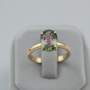 Bague Statement en Améthyste Verte, Argent Sterling 925 Plaqué Or 18K, Bague Cocktail, Bijou Vintage, Cadeau pour Elle, Bijoux Tendance - Product Image 3