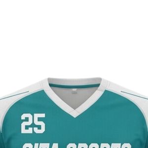 Jersey de Lacrosse Unisex en Verde Azulado y Blanco, Poliéster, Corte Atlético, Ropa Deportiva Ligera para Entrenamiento y Juego - Product Image 3