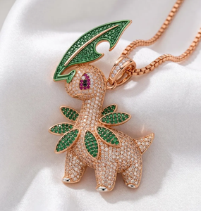 Colgante de Plata 925 Bañado en Oro con Moissanita, Corte Brillante Redondo, Joyería con Diseño de Animal para Fiesta - Product Image 3