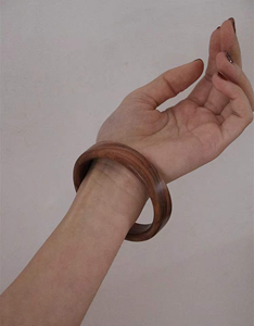 3 Colors 15mm Wide Sandalwood Bangle Stylish Textured Wooden Bangles for Women <b>Men</b> Plain Minimalist Fashion Vintage Jewelry Hot - Product Image 5