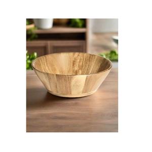 Bol en bois rond multi-usages, écologique, solide, pour salade, fruits, soupe, riz, ustensiles de cuisine en bois - Product Image 1
