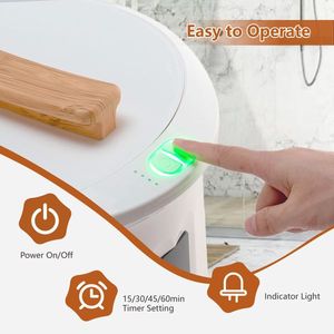 Asciugamani Elettrico da 20L con Display LCD, Bordo Bianco e Giallo, Manico Effetto Legno, Temperatura Massima 130°C, Attrezzatura per Asciugatura - Product Image 5