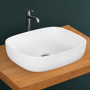 Grifo Monomando Cromado Moderno FORD para Lavabo, Certificado NSF, con Desagüe, para Instalar sobre la Encimera del Baño - Product Image 3