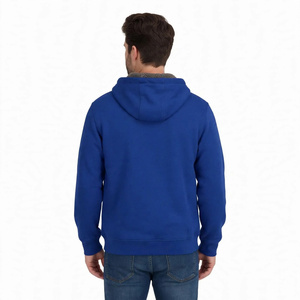 Men Royal Blue Full Zip Up Hoodie <b>Fleece</b> Lined Winter Casual Sweatshirt Custom Logo Plain Heavyweight Cotton <b>Hooded</b> <b>Jacket</b> - Product Image 2