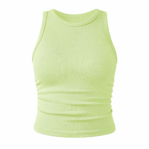 Camiseta Deportiva Personalizada para Mujer, Camiseta de Algodón Transpirable de Verano, Camiseta sin Mangas de Color Sólido y Ligera - Product Image 1
