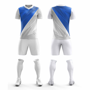 Uniforme de Fútbol Transpirable para Entrenamiento y Partido para Equipos y Clubes en Azul |   Tallas para Hombres, Mujeres y Jóvenes, Precio Económico, Personalización OEM - Product Image 3
