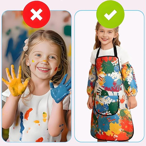 Juego de Delantales de Arte Ajustables con Bolsillos de Poliéster/Algodón para Niños, Unisex, Personalizados, para Pintura, Manualidades y Cocina - Servicio OEM - Product Image 5