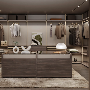 Armoire coulissante de luxe sur mesure JY Project RTA, design européen moderne, en bois écologique, modulaire, pour chambre et villa - Product Image 2