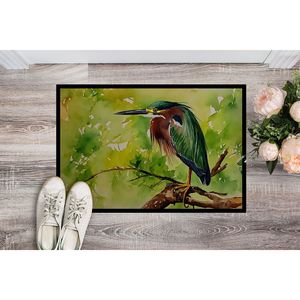 พรมเช็ดเท้าลายนกกระสาสีเขียวแบบใหม่พรมเช็ดเท้ากันลื่นพื้นต่ำ18H x 27W พรมทางเข้าด้านหน้าประตูในร่มและกลางแจ้ง - Product Image 2