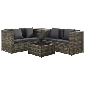 Juego de 4 Muebles de Patio Gris Oscuro, Colección Duradera para Comer al Aire Libre - Product Image 2