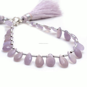 Belle Scorolite naturelle Lavande Quartz Facettes Forme de poire 6 pouces 6x4 à 9x6 MM Brin de pierres précieuses pour la fabrication d'articles de bijoux - Product Image 2