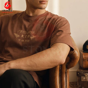 T-shirt en coton surdimensionné vert menthe pour homme, avec impression de logo sur le devant, haute qualité - Product Image 3
